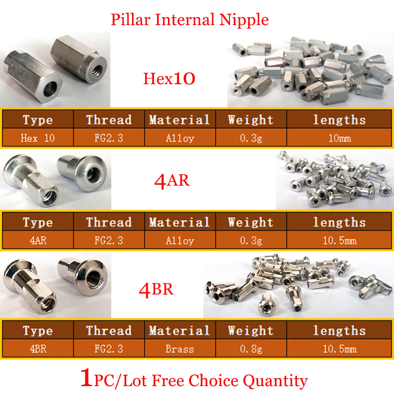 Spoke Nipple Brass - 1 pçs/lote pilar interno bicicleta falou