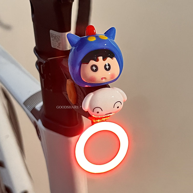 Mountain Biking Cartoon - Lanterna Traseira Kawaii Shin-chan para Bicicleta,