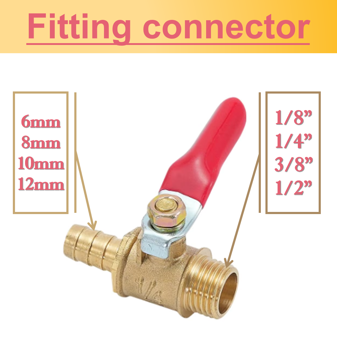 Spoke Nipple Brass - Válvula de Esfera de Latão com