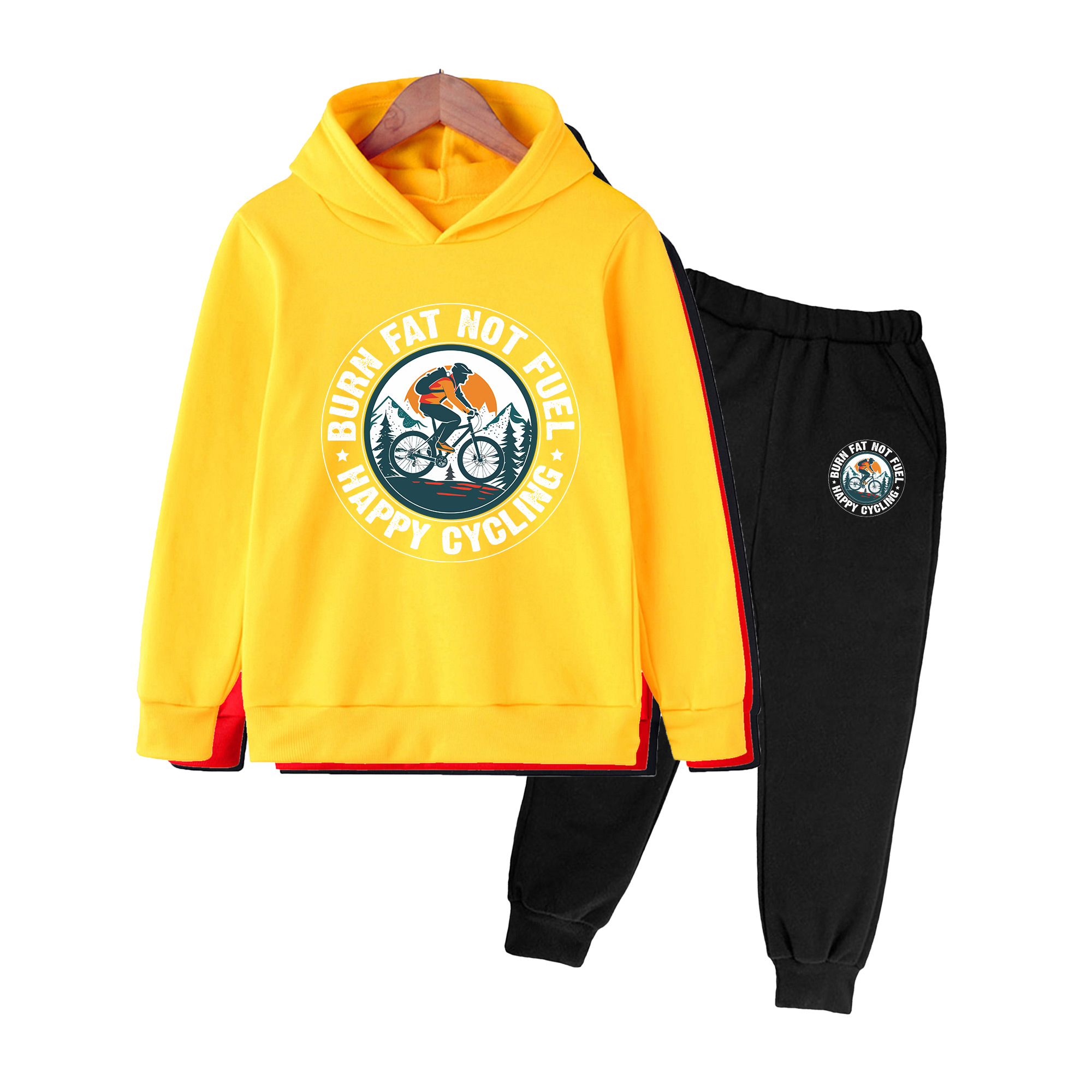 Conjunto de moletom e calça co - Mountain Biking Cartoon avaliação e preço