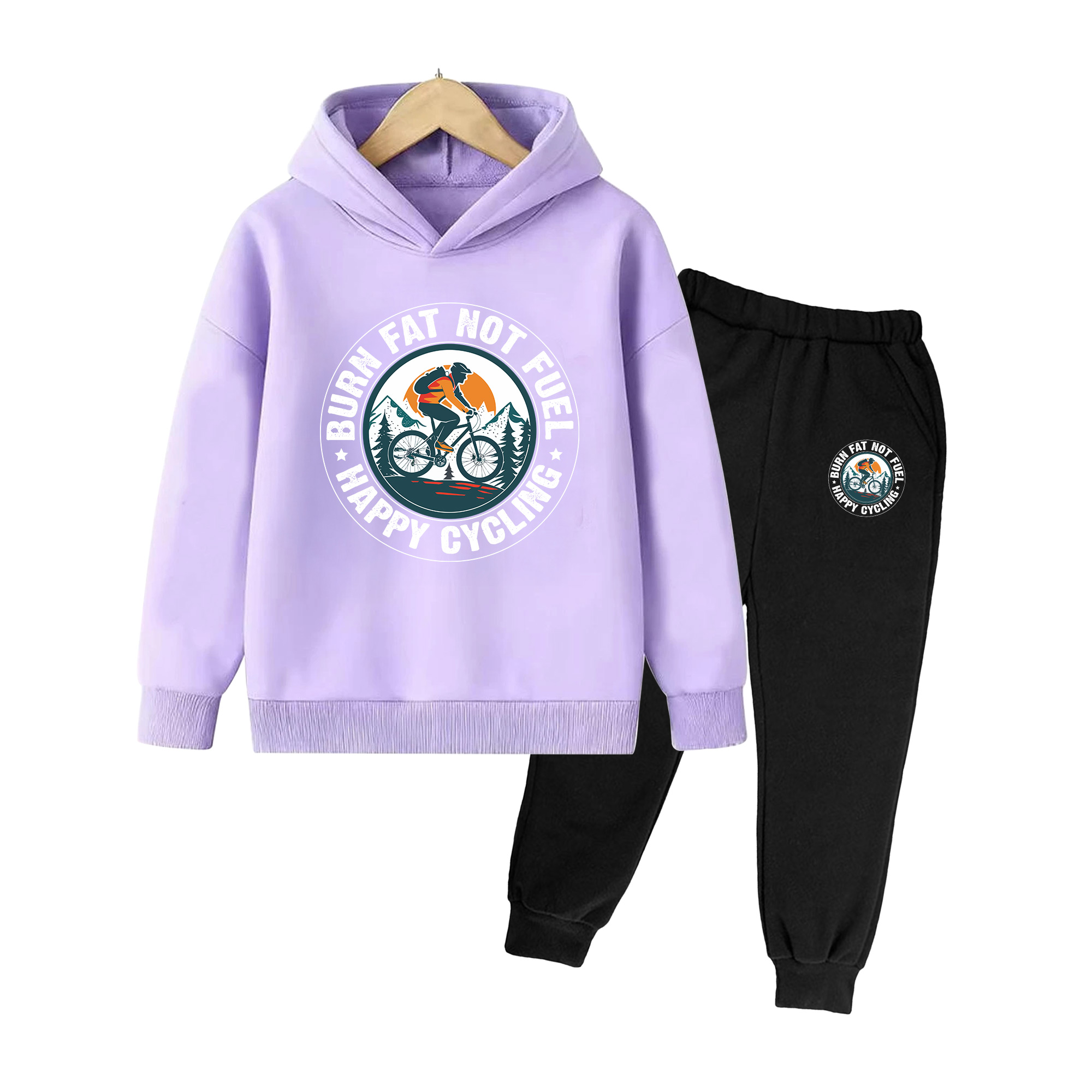 Conjunto de moletom e calça co - Mountain Biking Cartoon avaliação e preço