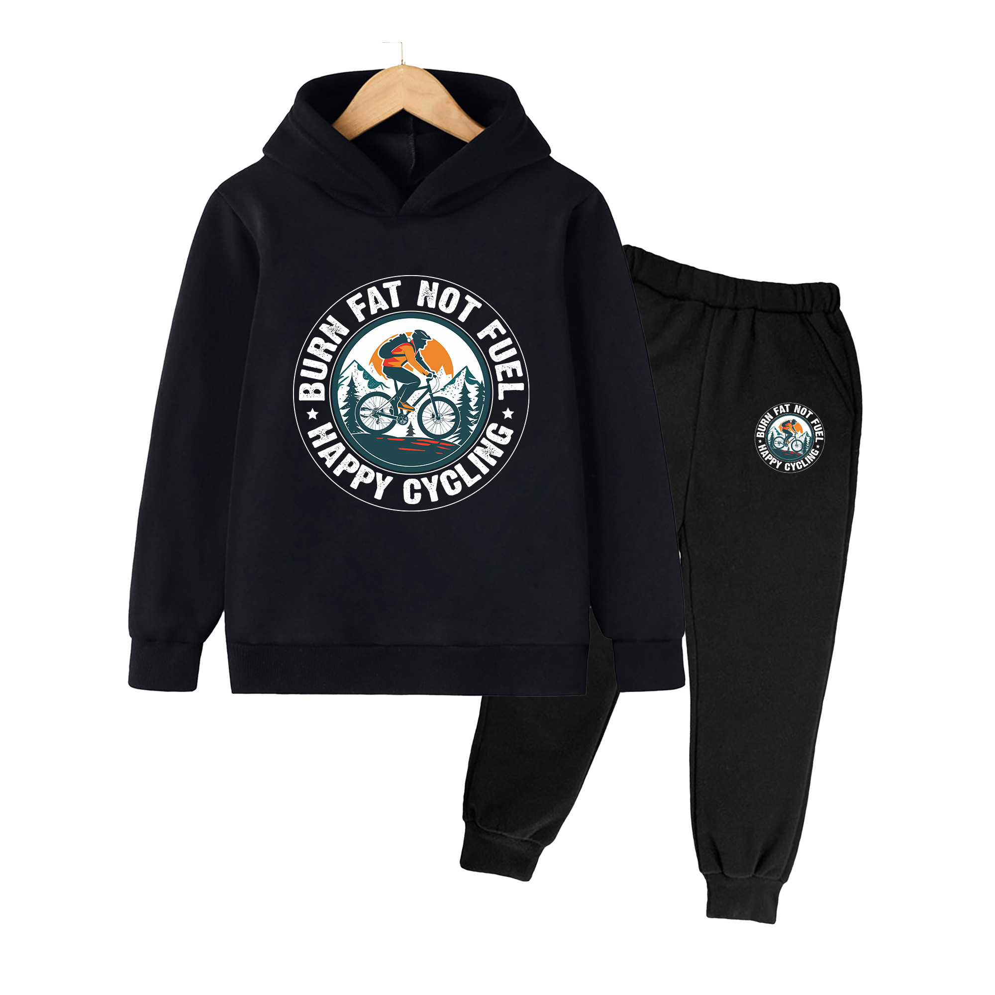 Conjunto de moletom e calça co - Mountain Biking Cartoon avaliação e preço