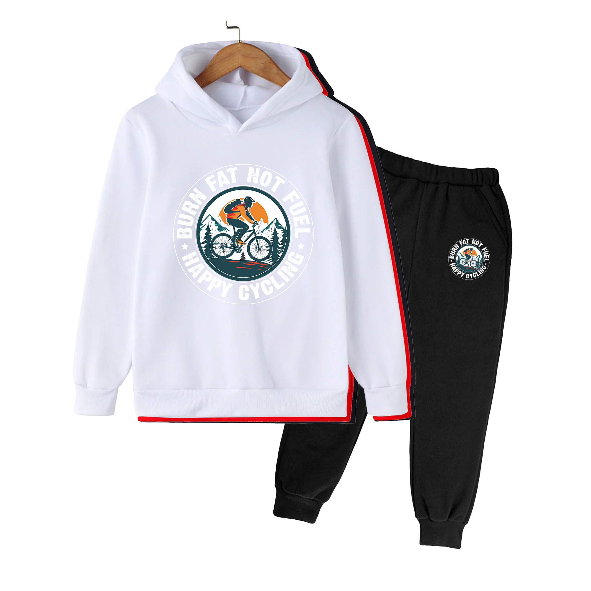Conjunto de moletom e calça co - Mountain Biking Cartoon avaliação e preço